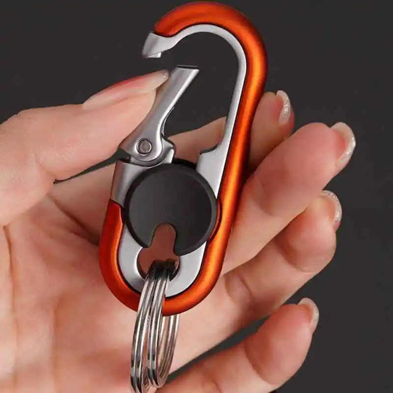 1PC Mens Car Keychain Business Key Holder Double Ring Key Ring Creative Anti-lost Keychain Gift Car Styling Auto Car Accessories