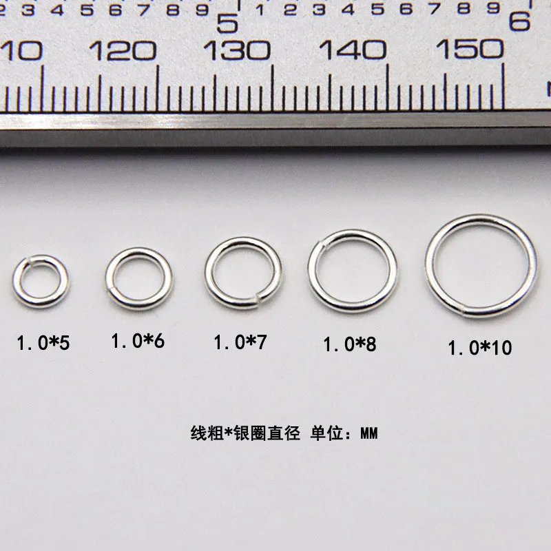 10Pcs/lot 100% S925 Sterling Silver open Ring Accessories Small circle hanging bracelet necklace diy silver jewelry material