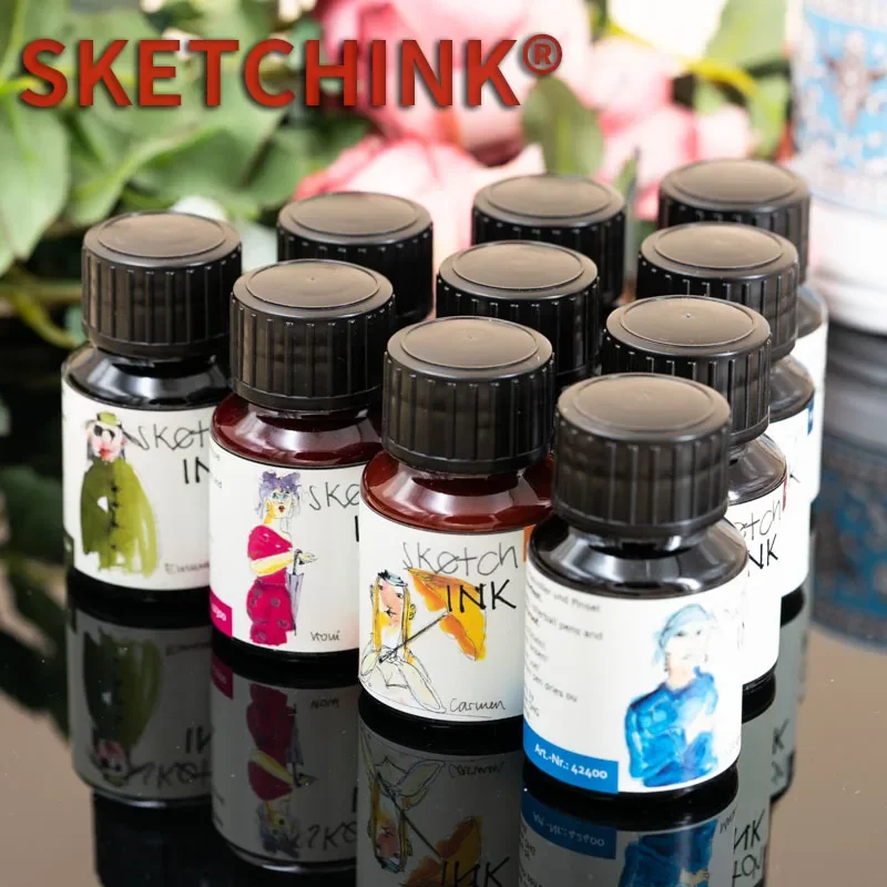 Original Rohrer&Klinger SKETCH INK Light Color Sketching Painting Tick Line Waterproof Pen Sketching Ink