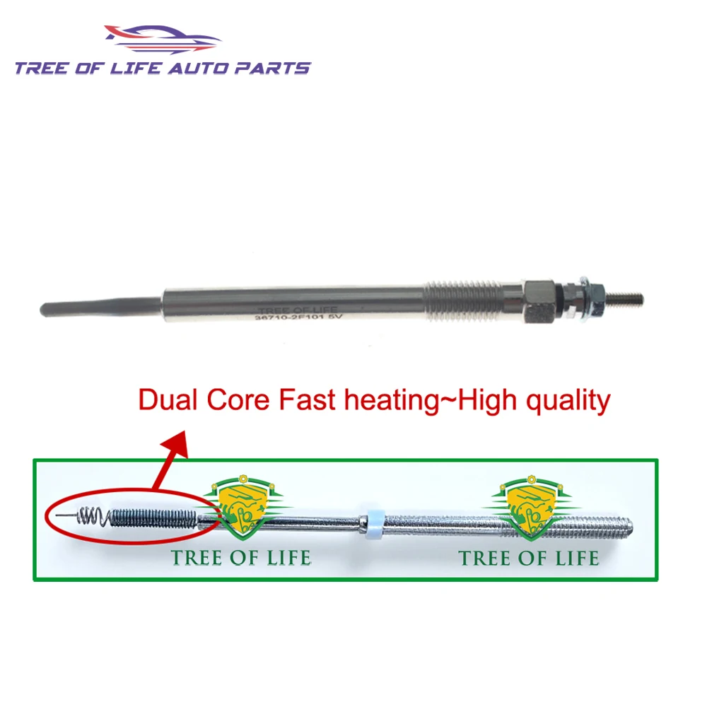 4X Dual Core Heater Glow Plugs 5V For Hyundai IX35 Santa Fe KIA Sorento Sportage 2.0 2.2 CRDi 36710-2F100 367102F100 36710 2F100