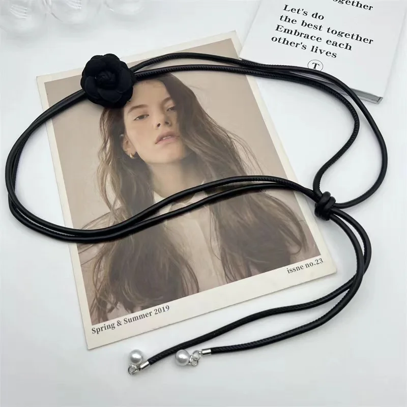 New Flowers Leather Rope Belt for Women Dress Accessories Versatile Soft Knot Fashion Waist Rope Solid Colour Waistband