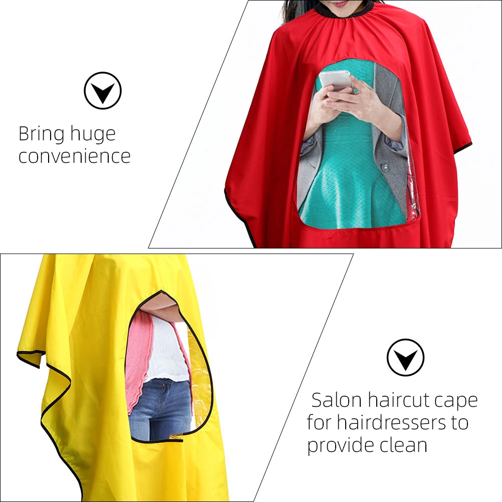 

2Pcs Polyester Transparent Visible Waterproof Barber Cape Hair Cutting Smock Cloak Large Size Protect Clothing Hairdressers