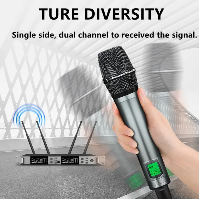 TKG TURE DIVERSITY 640-690MHz KU-39 uhf ثنائي القناة اللاسلكي المهنية الصوت مرحلة الأداء ميكروفون لاسلكي