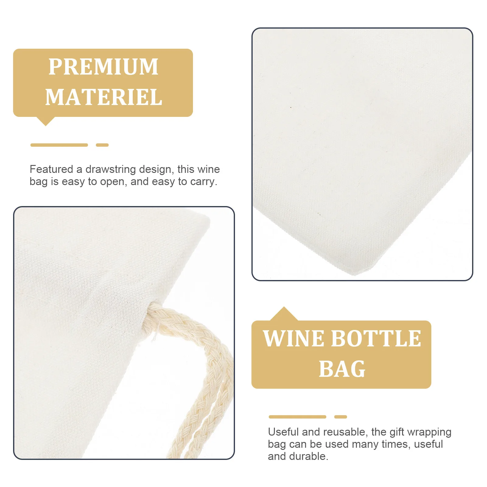 

4pcs Linen Bags Sublimation Blank Wine Bottle Gift Bags Drawstring Durable Reusable Wine Carrier Bag For Party Wedding Christmas