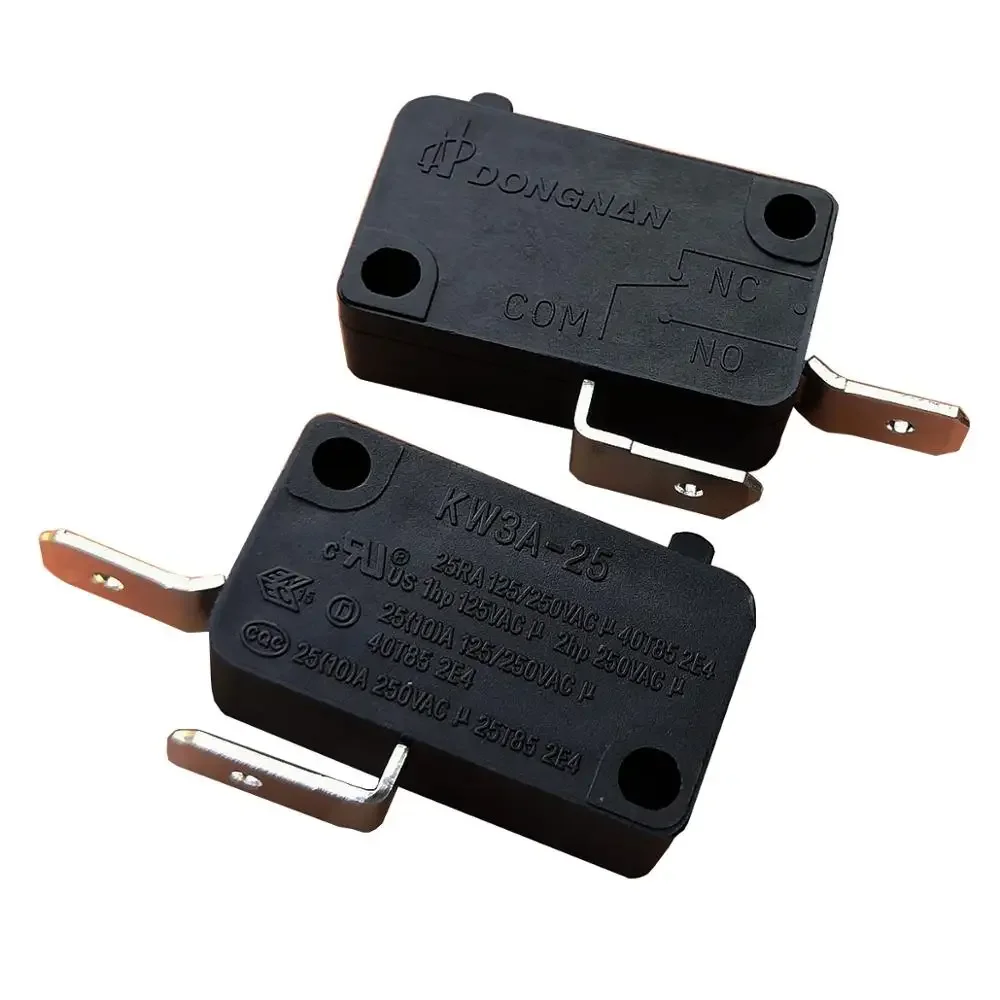 Microinterruptores KW3A-25 SPDT sem alavanca Micro interruptor de êmbolo padrão de 2 pinos para forno micro-ondas, pacote com 2