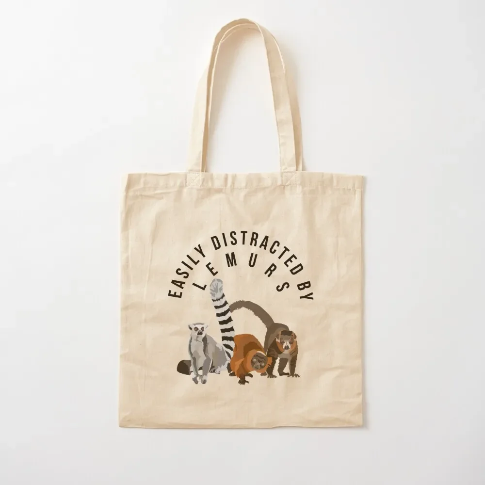Easily Distracted By Lemurs Tote Bag sacs de shopping ecological bags cute pouch bag university shopper bag