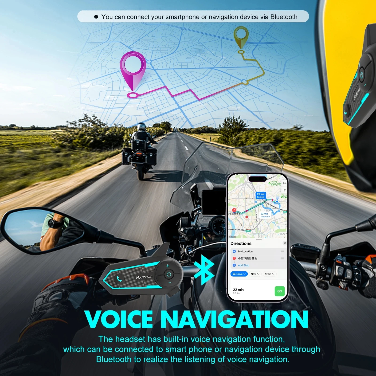 Houtonsen S6: Walkie-talkie Bl - Motorcycle Intercom With Fm Radio avaliação e preço