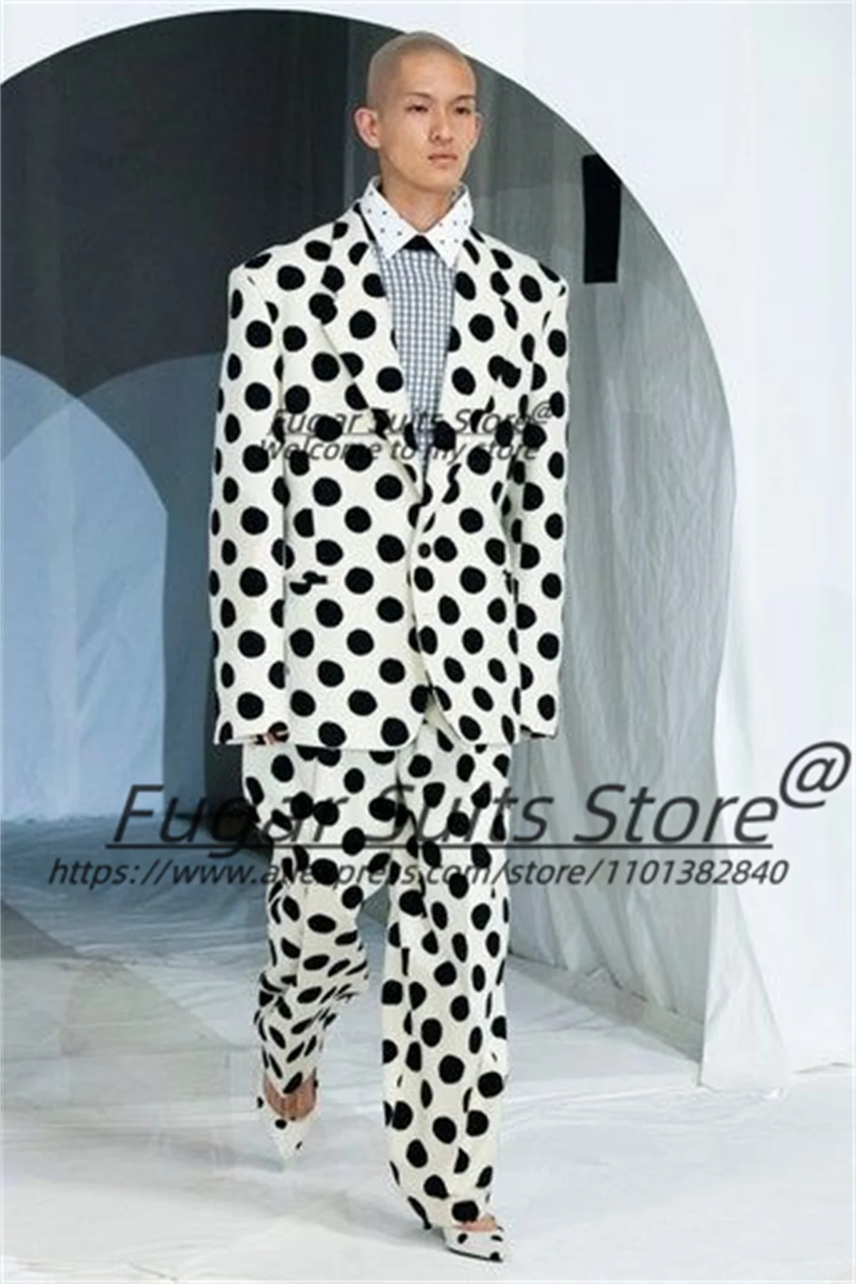 

Красивые мужские костюмы с черно-белым узором, тонкие смокинги для жениха с пиковыми лацканами, комплекты из 2 предметов, высококачественные мужские пиджаки для выпускного вечера, Ropa Hombre