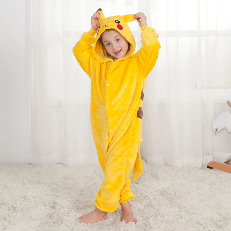 

New Kawaii Flannel Animal One-piece Suit Animation Cartoon Home Wear Autumn and Winter Plush Children's Pajamas Holiday Gift
