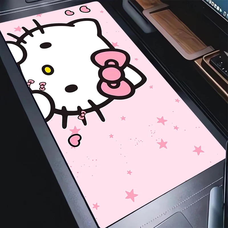 Muismat PC Kawaii Gamer Kast Muismat Hallo Cartoon K-kitty Kat Toetsenbord Pad Laptop Roze Anime Patroon Uitgebreide Desktop Mat