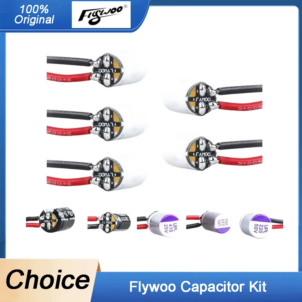 

Flywoo Capacitor Kit UNICON UPL/RUBYCON - 50V/35V/25V 220UF/470UF with Capacitor Cap PCB Stable Power for FPV Drone FC ESC DIY U