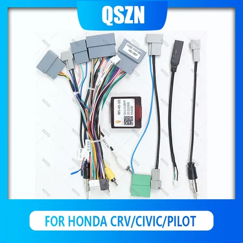 QSZN-Cables de alimentación de cableado para HONDA CRV/CIVIC /pilot, Canbus Box HD-SS-06C/RP5-HD-001/RP5-HD-101, Radio estéreo para coche