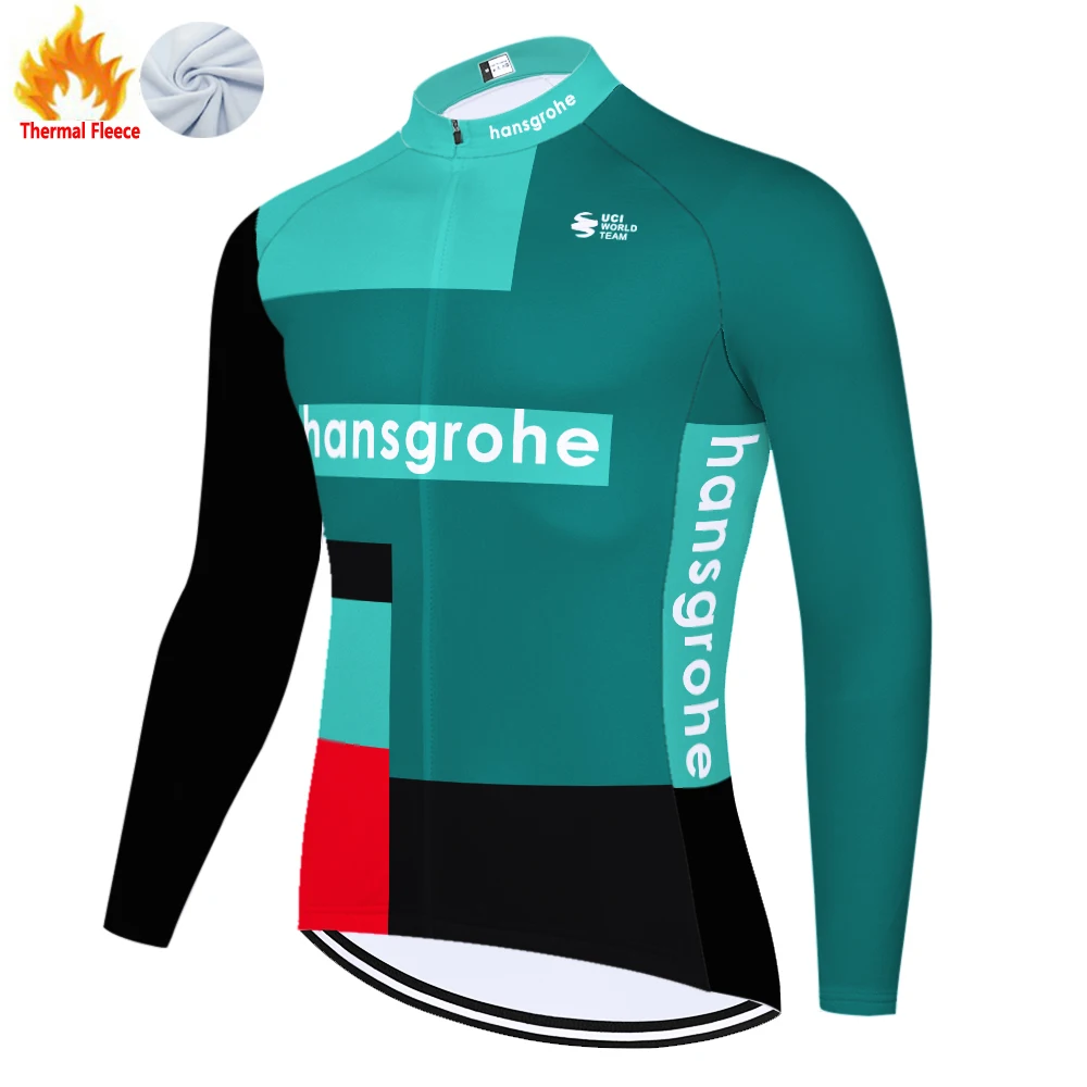 2024 Boraful Hansgrohe winter fleece cycling jersey maillot ciclismo hombre велоформа мужская bike shirt koszulka rowerowa meska