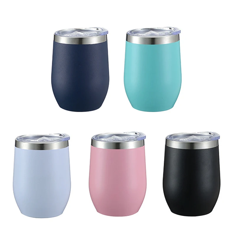 

12oz Eggshell Thermals Mugs 304 Stainless Steel Wine Cups Double Wall Vacuum Flasks Office and Household Insulated Coffee Cup
