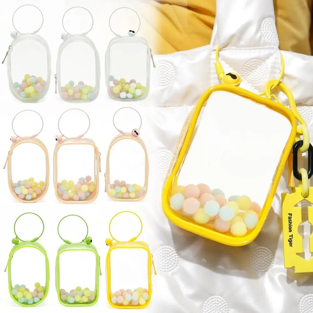 Nuevo estilo, bolsa transparente Multicolor para exteriores, bolsa transparente, estuche de almacenamiento de decoración, Mini llavero Kawaii, cartera