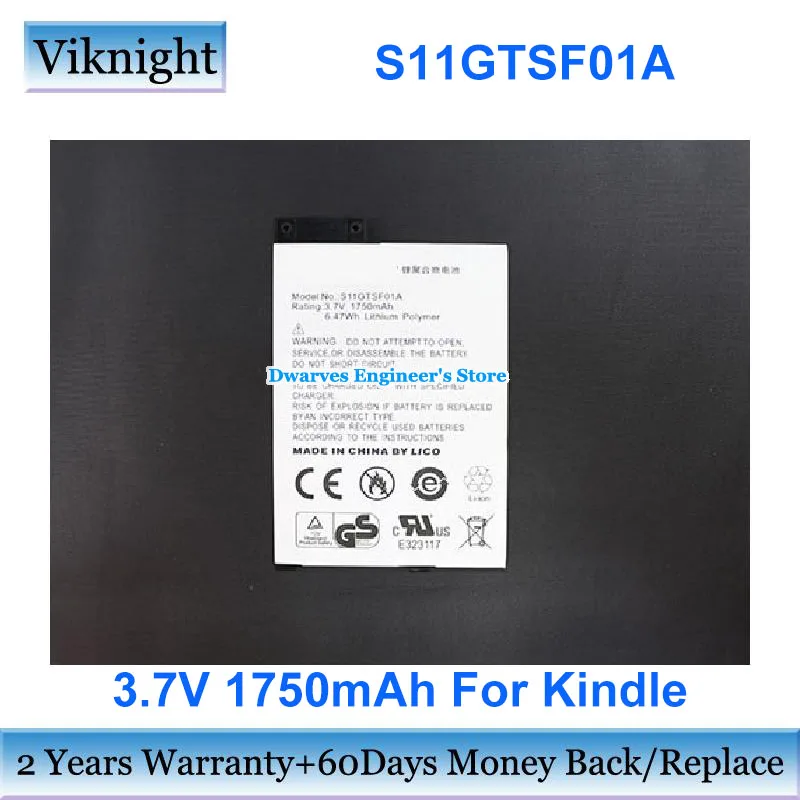 3.7V 1750mAh 6.47Wh Battery S11GTSF01A GP-S10-346392-0100 170-1032-00 170103201 For Kindle 3rd Gen D00901