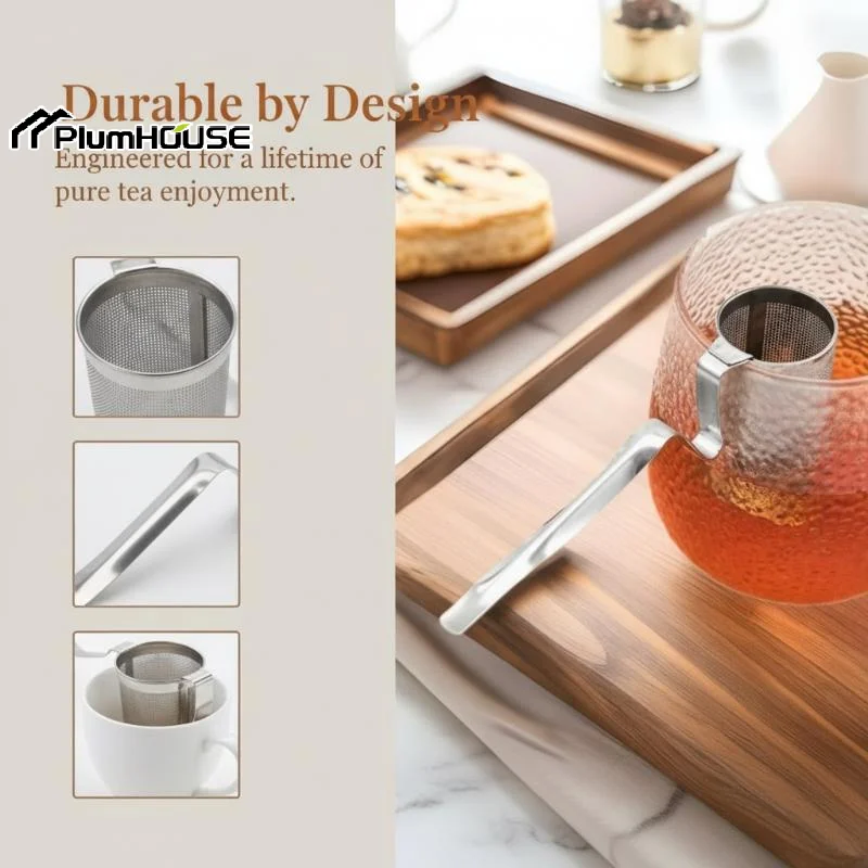 Stainless Steel Clip Hanging On Cup Tea Strainer Cup Clamp Tea Infuser With Long Handle Fine Filter For Home Office Daily view 2
