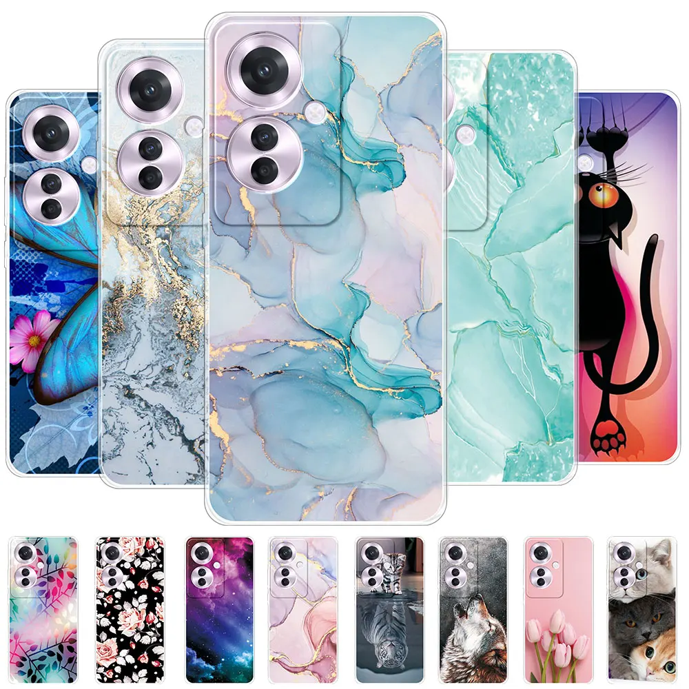 Per OPPO Reno11 F 5G custodia trasparente in Silicone morbido antiurto Coque per Oppo F25 Pro 5G custodia protettiva trasparente per Reno 11F Funda