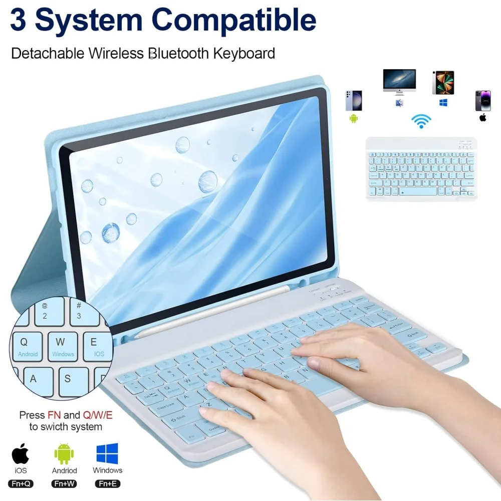 サムスンギャラクシータブ-s6-lite-ケース-104-取り外し可能なタブレットキーボードカバーサムスンタブ-s6-lite-sm-p610-p615-p613-p619-funda