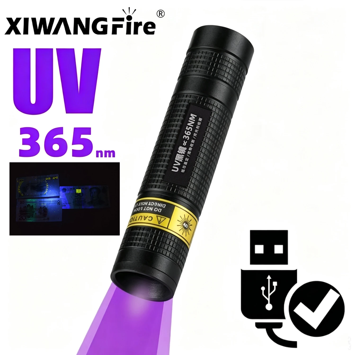 365nm Mini UV Led Blacklight Flashlight Usb Rechargeable Nail lamp Pet Stain Leakage Marker Ore Money Scorpion Detection lights