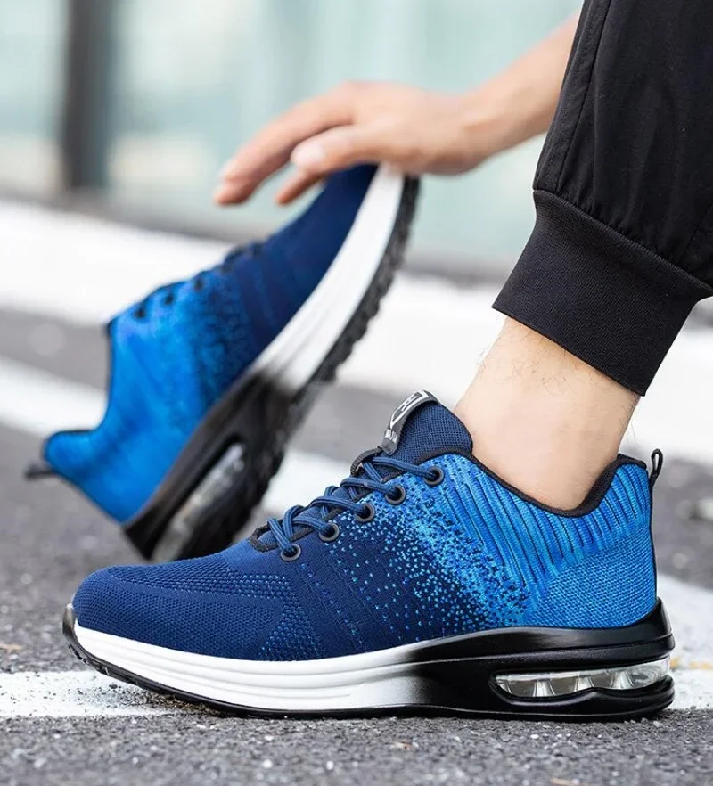 المضادة للثقب أحذية السلامة الواقية وسادة هوائية أحذية أمان العمل الرجال النساء تنفس العمل حذاء رياضة مكافحة سحق الصلب تو الأحذية #6