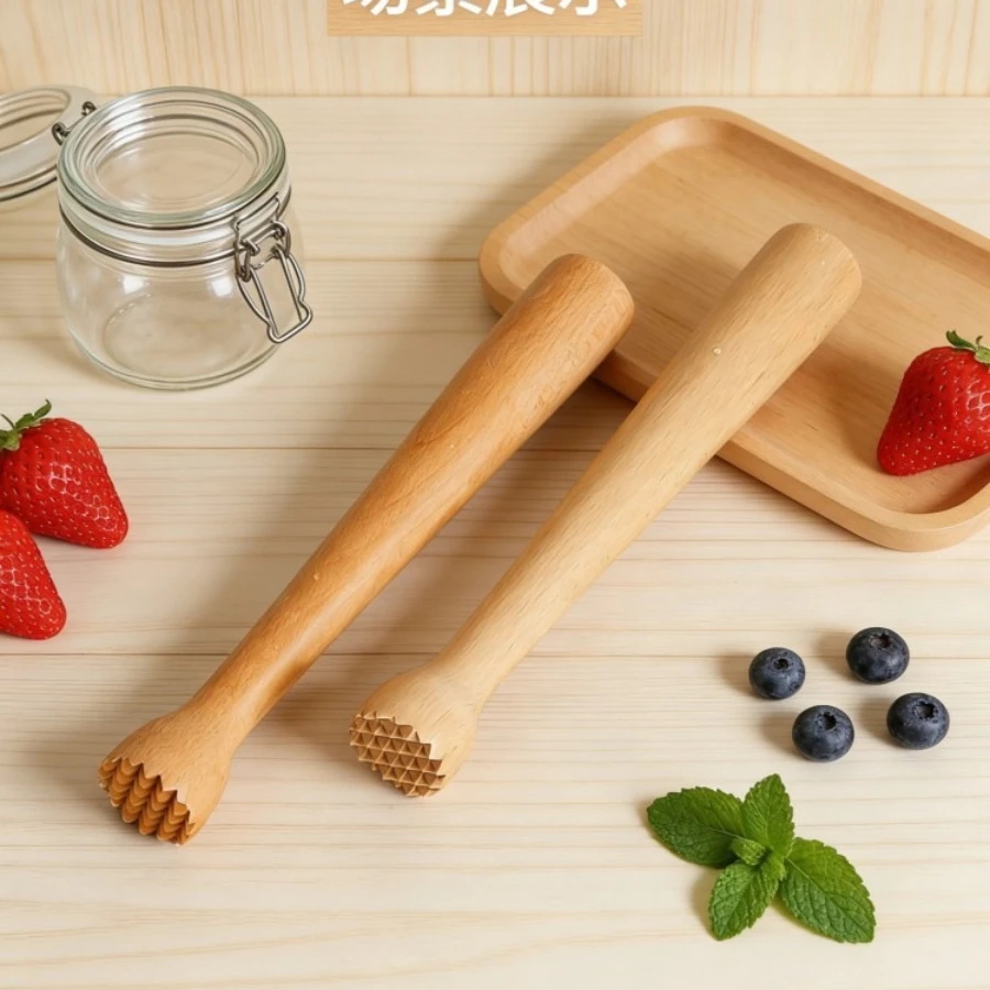 Beech juicer wooden cocktail broken popsicle lemon juice hammer rammed popsicle bar milk tea mixed wine stirred kitchen tools.