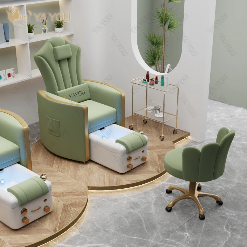 

2023 Green New Ceramic Basin With Drainage Pump Foot Massage And Pedicure Chair Can Be Customized LOGO