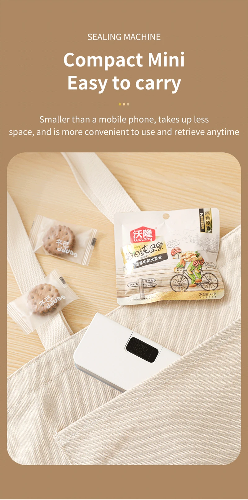 Mini Bag Sealer Handheld Plastic Bag Heat Sealing Machine USB Rechargeable Food Package Clip Bags Sealer Plastic Bag Heat Sealer