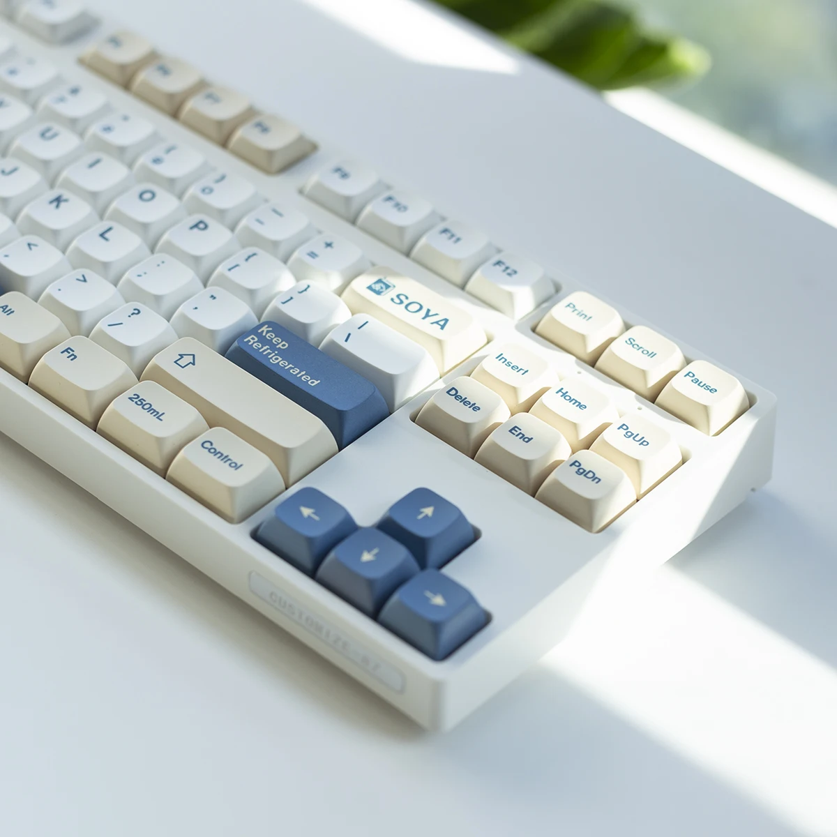 Soy milk keycaps marshmallow xda keycaps pbt material sublimation 108 98 87 84 75 68 64 61 keys