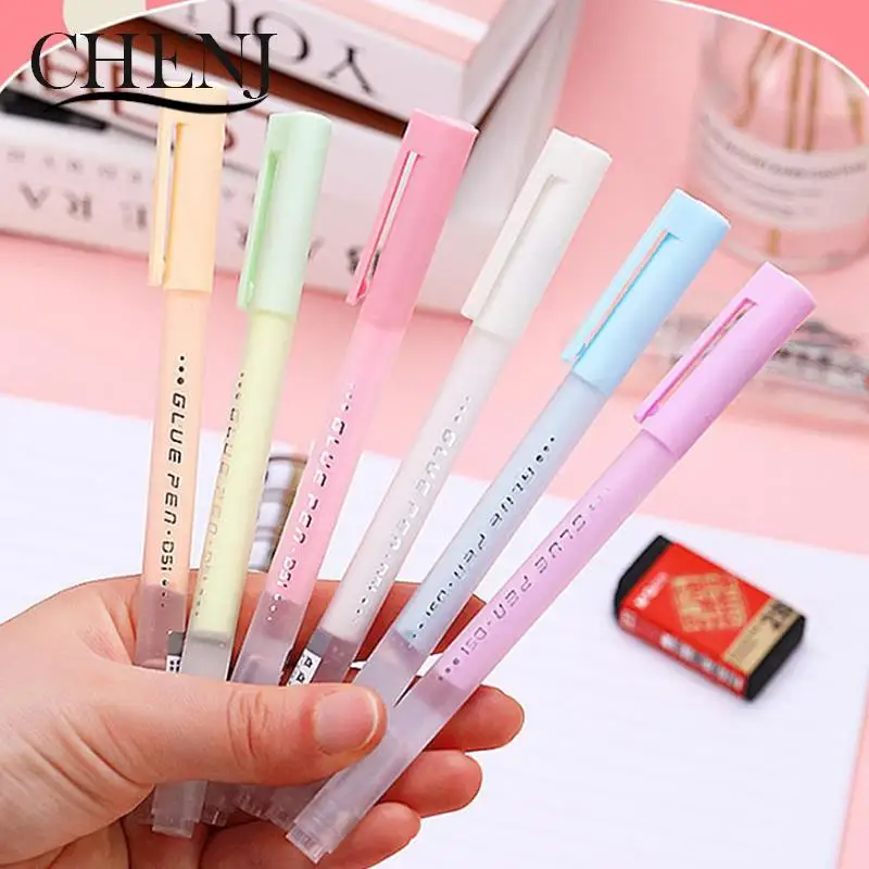 Mohamm Solid Glue Stick Pen Shape Candy Color Quick-drying High Viscosity Creative Students Stationery