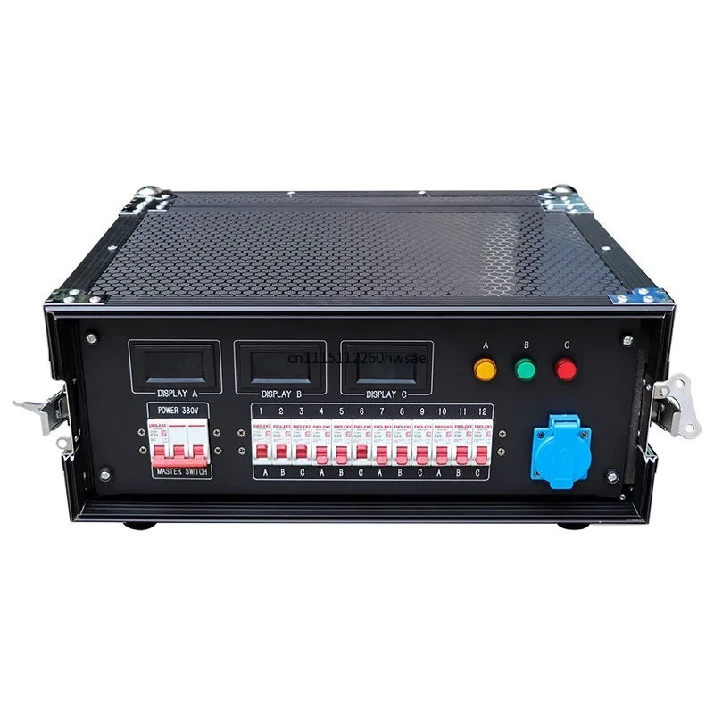 For W-3 Single Phase Power Distributor, 63A 3 Pin Input, 12 Channels 16A Output, Waterproof Stage Power Distribution Box