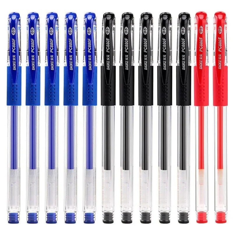 

Gel Ink Roller Ball Pen Set, Office Supplies, Black, Blue, Red Ink Color, 0.5mm Ballpoint, Students, School Stationery,12Pcs Box