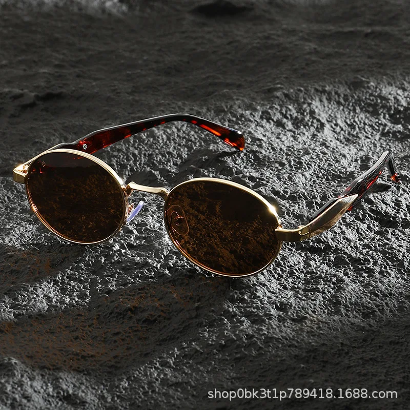 

Vintage Oval Metal Sunglasses Unisex Ins Fashion Punk Shades Small Size Streetwear Cycling UV400 Eyewear