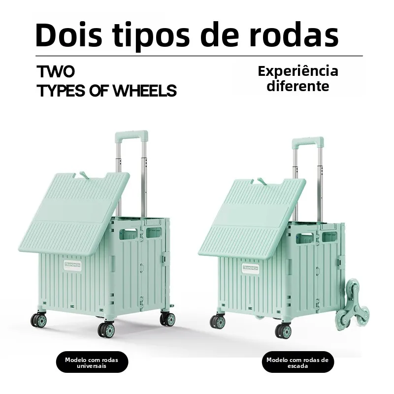 integrated-slide-cover-camping-shopping-cart-vegetable-buying-car-stacking-small-pulling-car-stainless-steel-handle-type