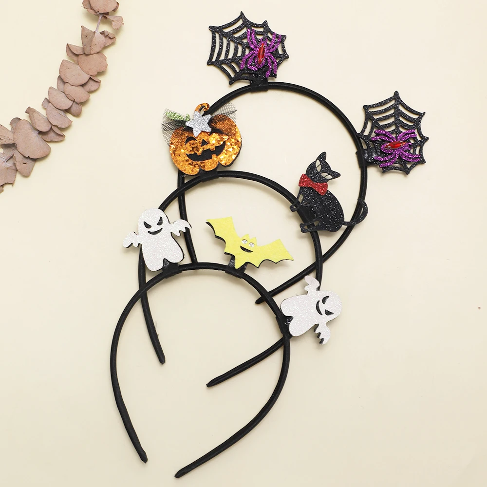 Halloween Decorations Witch Headband Children's Masquerade Festival Party Atmosphere Performance Props Pumpkin Witch Headdress