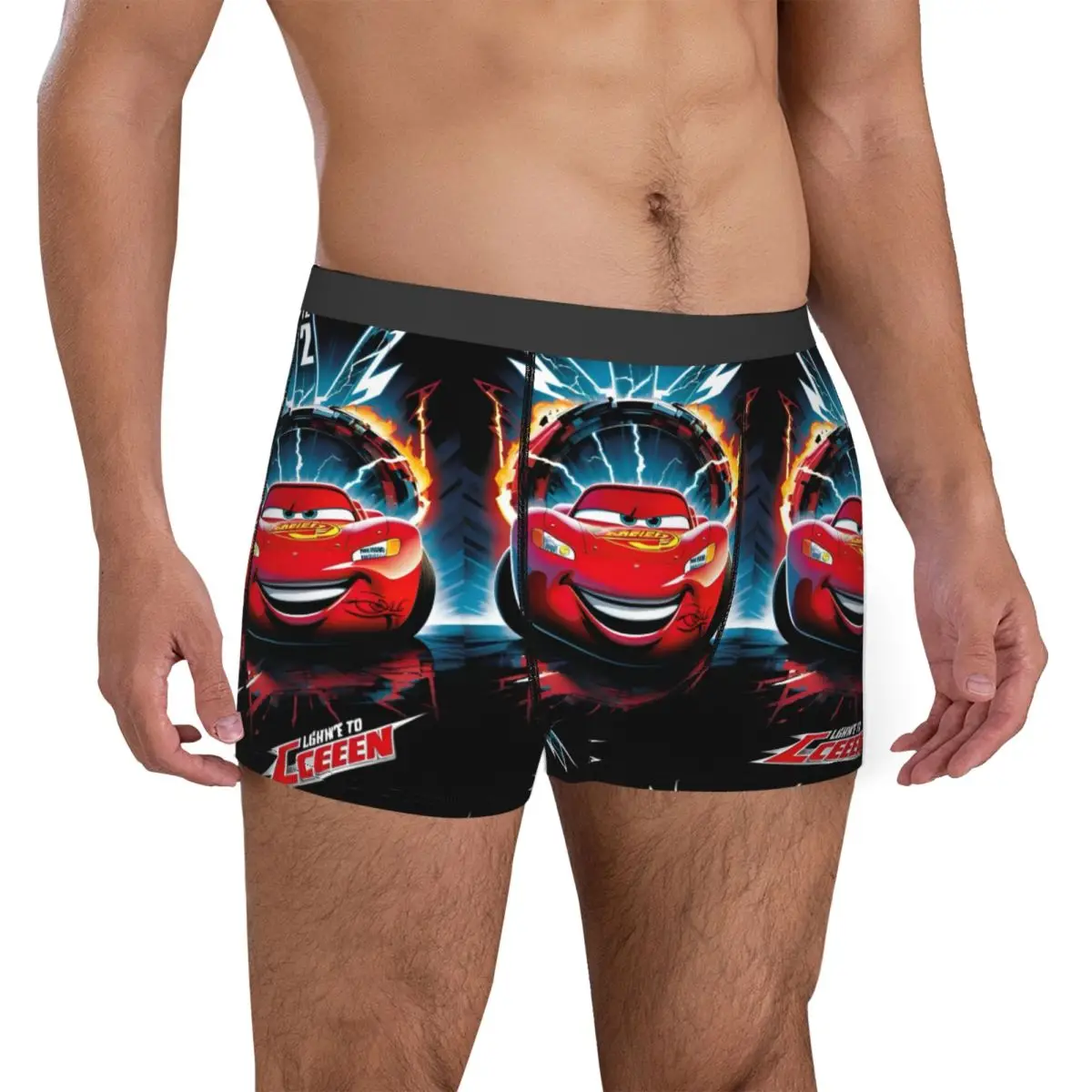 Man Lightning Car McQueen Boxers Gag Underwear Boxer Underpants