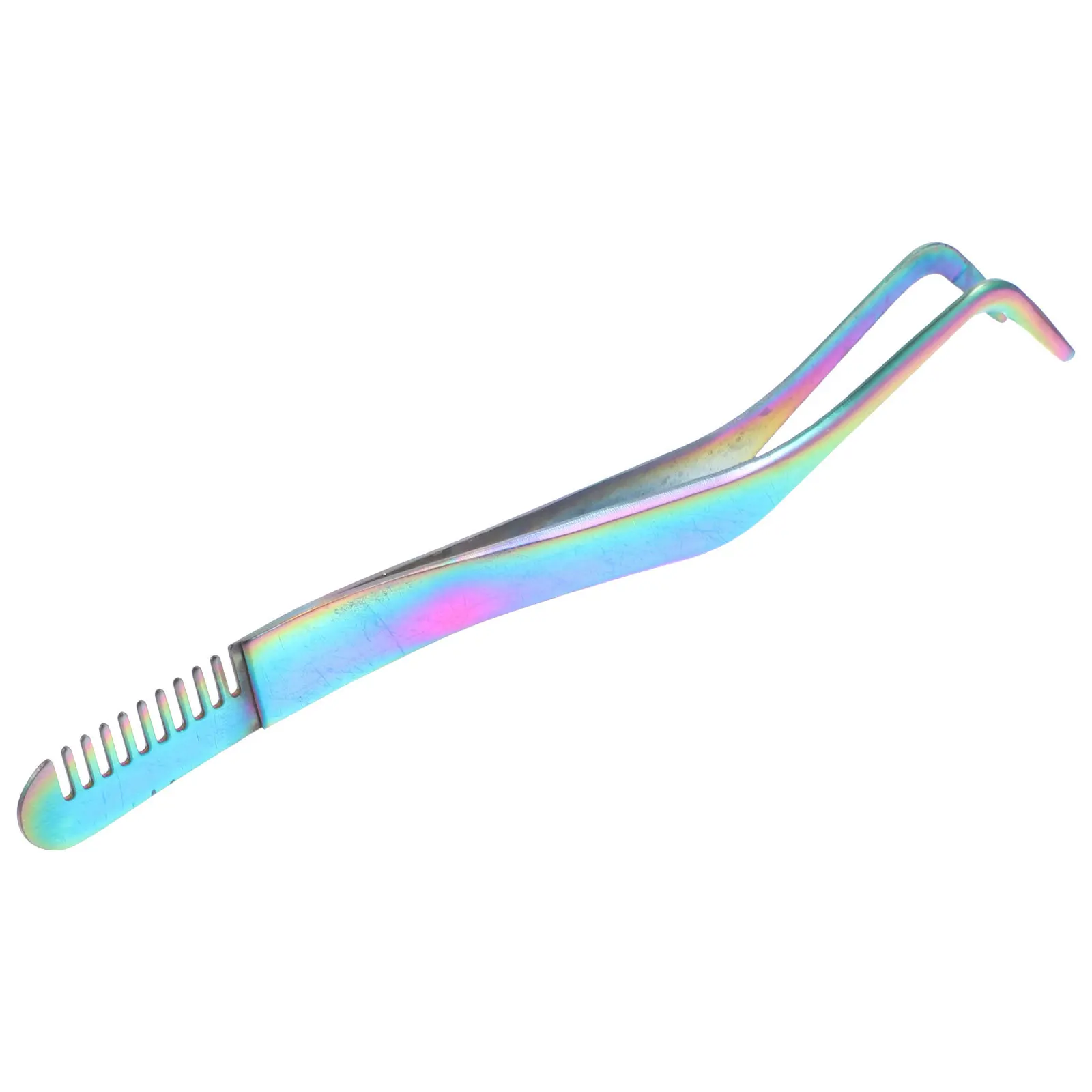 Roestvrijstalen 2-in-1 wimperpincetapplicator met fijne puntkam voor verlenging en verwijdering Professioneel gebruik