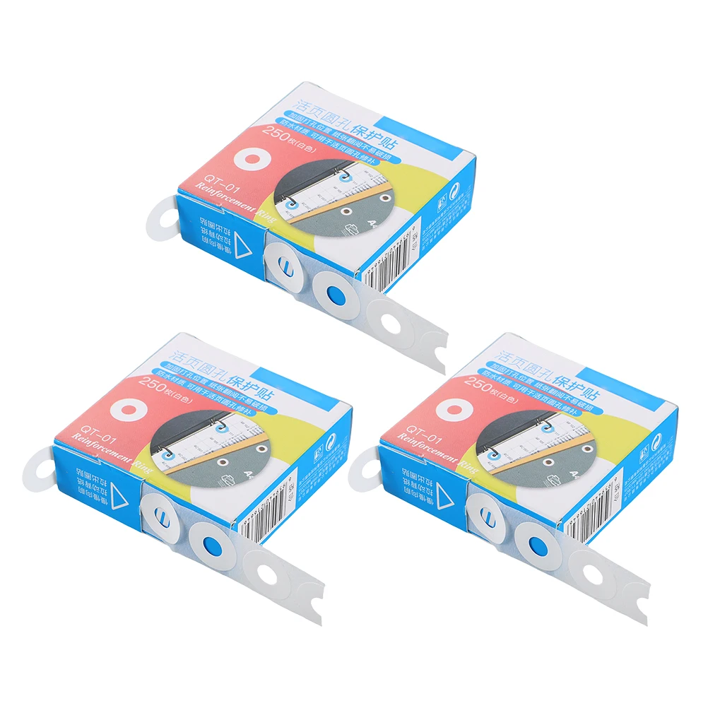 

750pcs Punch Stickers Strong Adhesive White Ultrathin Paper Hole Protectors Easy Peel Stick For Documents Books Office School