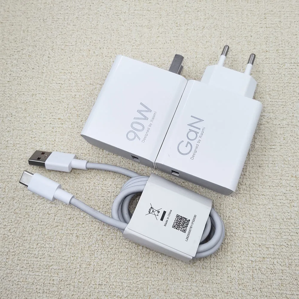 Original Xiaomi 90W Charger EU/US Turbo Charge Wall Power Adapter 1/1.5/2 M 6A Type C Cable For Mi 1