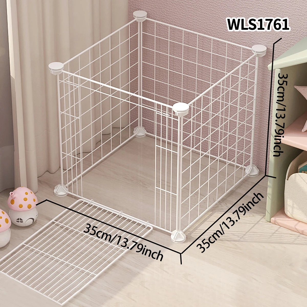Pet Modular Fence with Detachable Iron Mesh Gate, Isolation Barrier, Escape-Proof Gate, Indoor Fence, Easy Assembly, Portable Cage