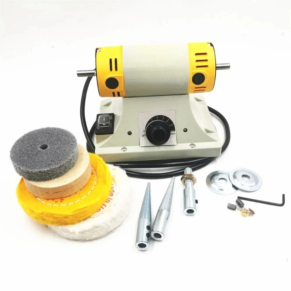110V/220V 350W Stone Polishing Machine DIY Woodworking Jade Jewelry Bench Lathe Machine Grinding Machine Sanding Tools
