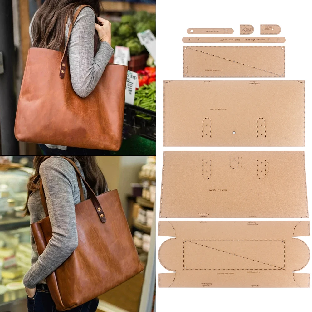 DIY Retro Vintage Handbag Sewing Patterns,  Kraft Paper Templates for Hand Quilting Leather Shoulder Bags & Travel Bags