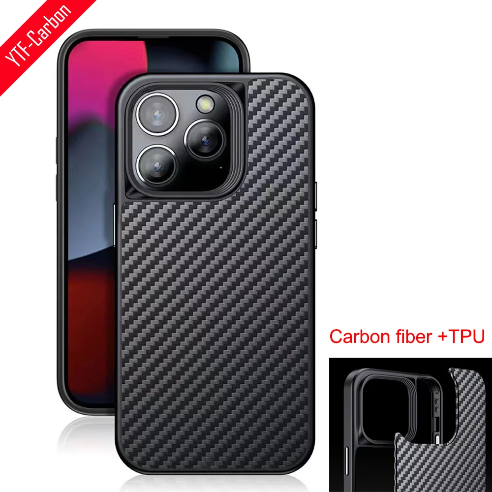 

YTF-carbon for iPhone 14 Pro Max MagSafe case Real carbon fiber light thin cover Aramid fiber Anti-fall 14 Pro shell