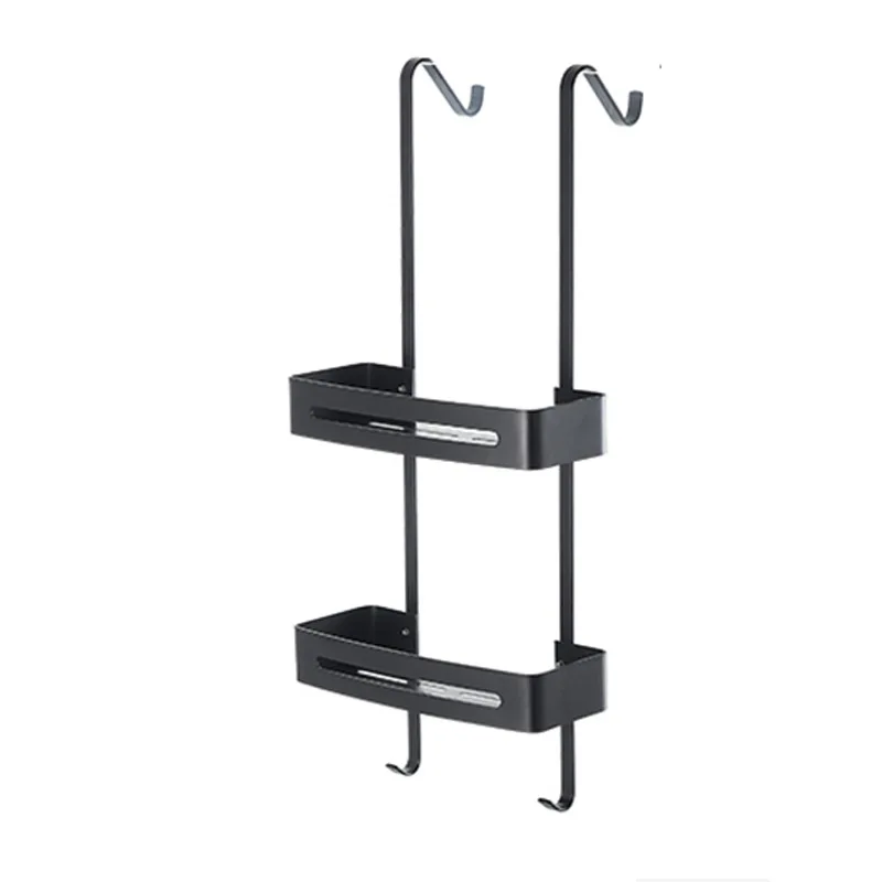 Shower Room Storage Rack Wall-Mounted Basket No-Drill Bathroom Organizer