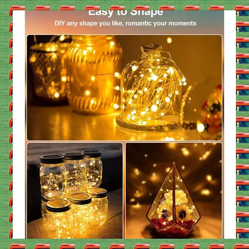 

ABMO Fairy Lights Mini Lights Starry Lights Battery Operated 3.3Ft 20LED Fit For Mason Jars Christmas, Warm White