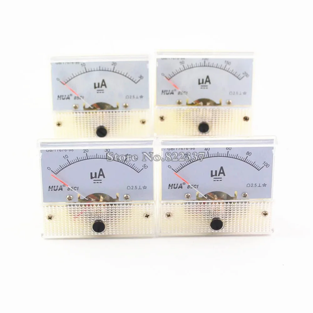 DC 85C1-UA Analog Current Meter Panel 50UA 100UA 200UA 500UA