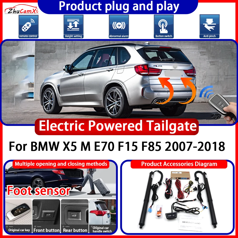 ZhuCamX Electric OEM Powered Tailgate for BMW X5 M E70 F15 F85 2007-2018 Anti Pinch Smart Intelligent Control Gate Lift Kit