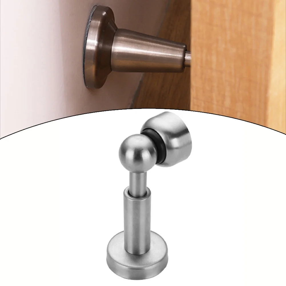 1pc Magnetic Door Stopper Stainless Steel Door Catch Anti-collision Non-punch Magnetic Door Stopper Furniture Door Hardware