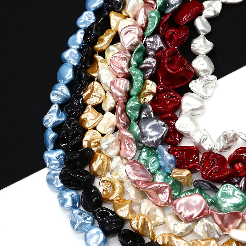 

15-25mm Multi-color Irregular Dyed Shell Straight-hole Loose Beads Handmade Fashion Necklace Bracelet Jewelry Accessory 1strand