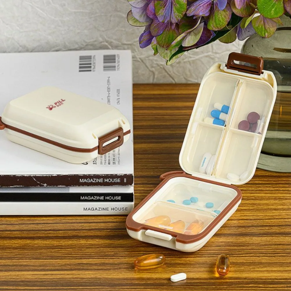 Silica Gel Travel Pill Dispenser Translucent Dustproof Mini Medicine Box Against Moisture Durable Weekly Pill Case Jewelry Box